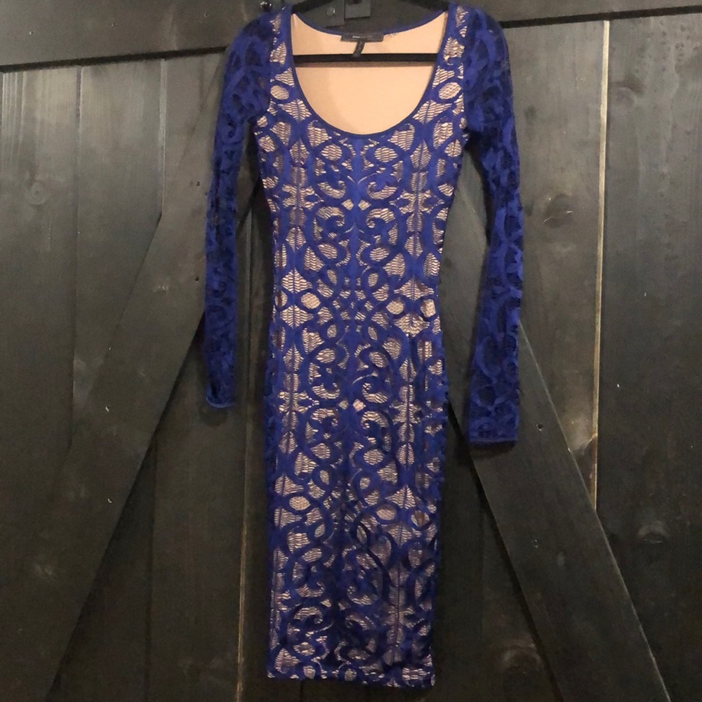 BCBGMAXAZRIA Blue Lace Dress